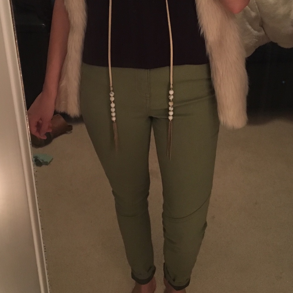Forever 21 Olive Green Jeggings High Waisted